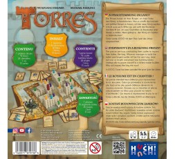 Le dos de la boite du jeu de société Torres