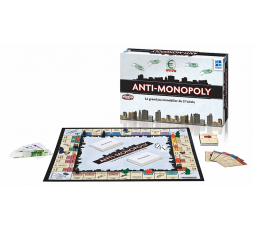La boîte du jeu de société Anti Monopoly avec matériel