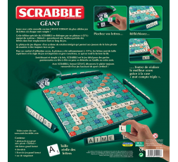 Le dos de la boîte du jeu de société Scrabble Géant