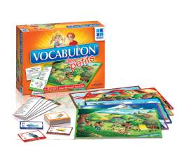 La boîte et le matériel du jeu de société Vocabulon des Petits