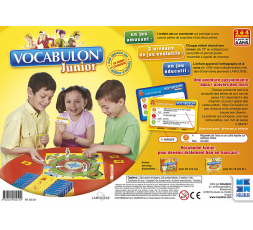 Le dos de la boîte du jeu de société Vocabulon Junior