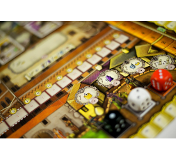 Le plateau et les dés du jeu Lorenzo le Magnifique, l'intégrale