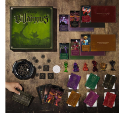 La boite du jeu de société Disney Villainous avec l'ensemble du matériel