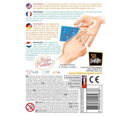 Le dos de la boite du jeu de société Palm Reader