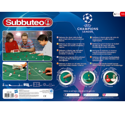 Le verso de la boite du jeu de société Subbuteo Champions League