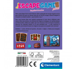 Dos de la boîte du jeu escape game pocket à londres