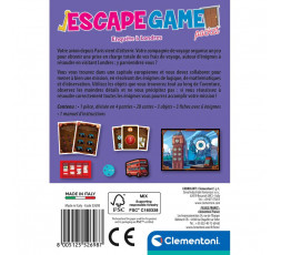 Dos de la boîte du jeu escape game pocket à londres