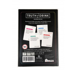 Dos de la boîte de jeu de société Truth or Drink